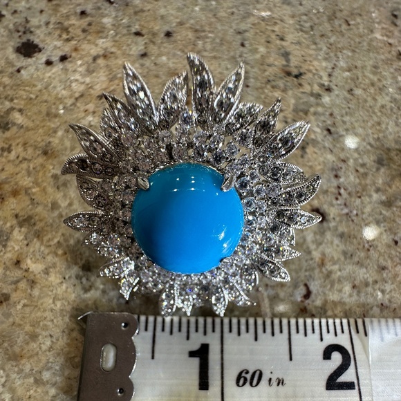 GORGEOUS MASSIVE TURQUOISE RING - Picture 3 of 8
